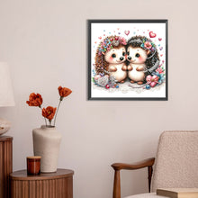 Load image into Gallery viewer, Diamond Painting - Full Round - pair of hedgehogs (30*30CM)
