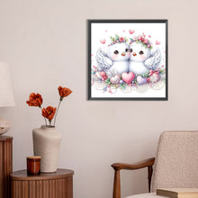 Load image into Gallery viewer, Diamond Painting - Full Round - pair of white doves (30*30CM)
