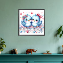 Load image into Gallery viewer, Diamond Painting - Full Round - pair of bluebirds (30*30CM)
