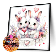 Load image into Gallery viewer, Diamond Painting - Full Round - pair of white rabbits (30*30CM)
