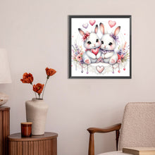 Load image into Gallery viewer, Diamond Painting - Full Round - pair of white rabbits (30*30CM)
