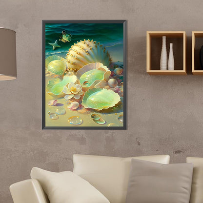 Diamond Painting - Full Round - Fantasy green shell (30*40CM)