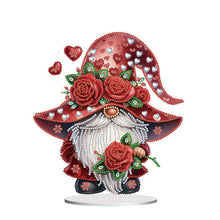 Load image into Gallery viewer, Special Shape Cute Gnome Table Top Diamond Painting Ornament Kits (Big Rose)
