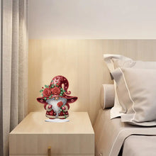 Load image into Gallery viewer, Special Shape Cute Gnome Table Top Diamond Painting Ornament Kits (Small Rose)
