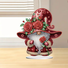 Load image into Gallery viewer, Special Shape Cute Gnome Table Top Diamond Painting Ornament Kits (Small Rose)
