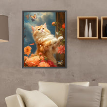 Load image into Gallery viewer, Diamond Painting - Full Round - cat fluttering butterfly (30*40CM)
