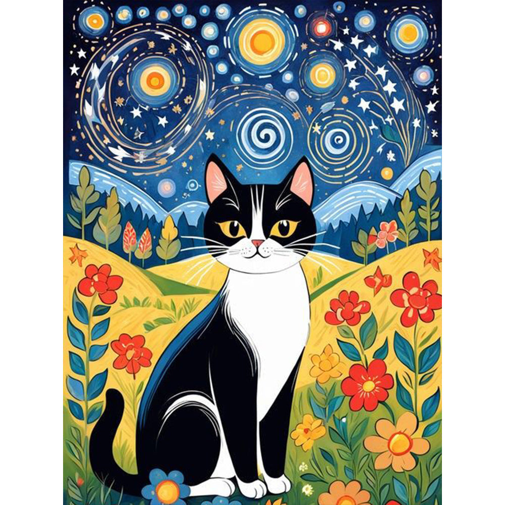 Diamond Painting - Full Round - Fairy tale style cat (30*40CM)