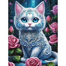 Load image into Gallery viewer, Diamond Painting - Full Round - cat among rose bushes (30*40CM)
