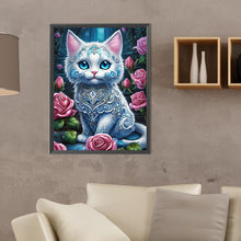 Load image into Gallery viewer, Diamond Painting - Full Round - cat among rose bushes (30*40CM)
