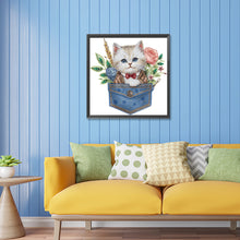 Load image into Gallery viewer, Diamond Painting - Partial Special Shaped - cat in pocket (30*30CM)
