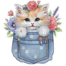 Load image into Gallery viewer, Diamond Painting - Partial Special Shaped - cat in pocket (30*30CM)
