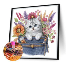 Load image into Gallery viewer, Diamond Painting - Partial Special Shaped - cat in pocket (30*30CM)
