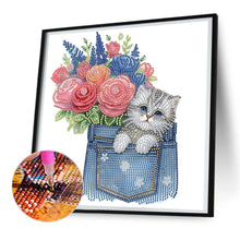 Load image into Gallery viewer, Diamond Painting - Partial Special Shaped - cat in pocket (30*30CM)
