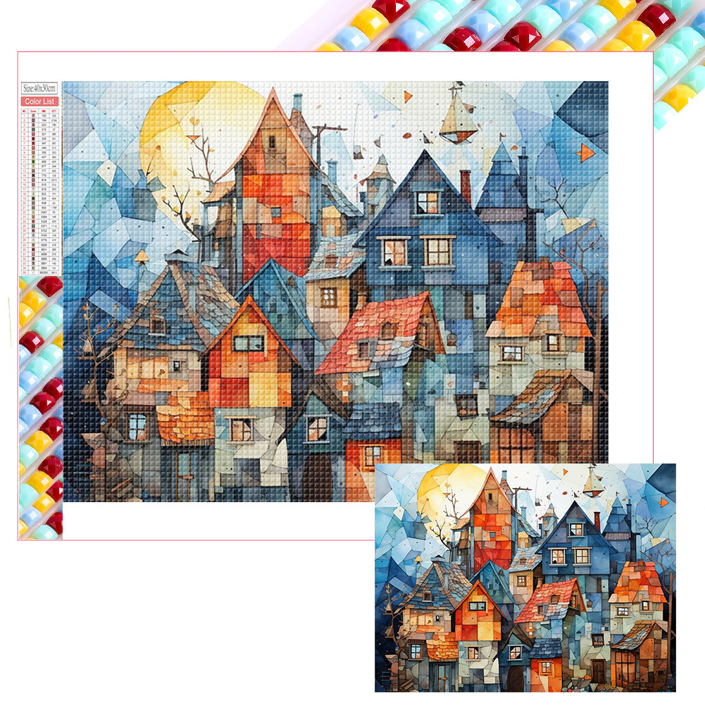 Diamond Painting - Full Square - colorful house (40*30CM)
