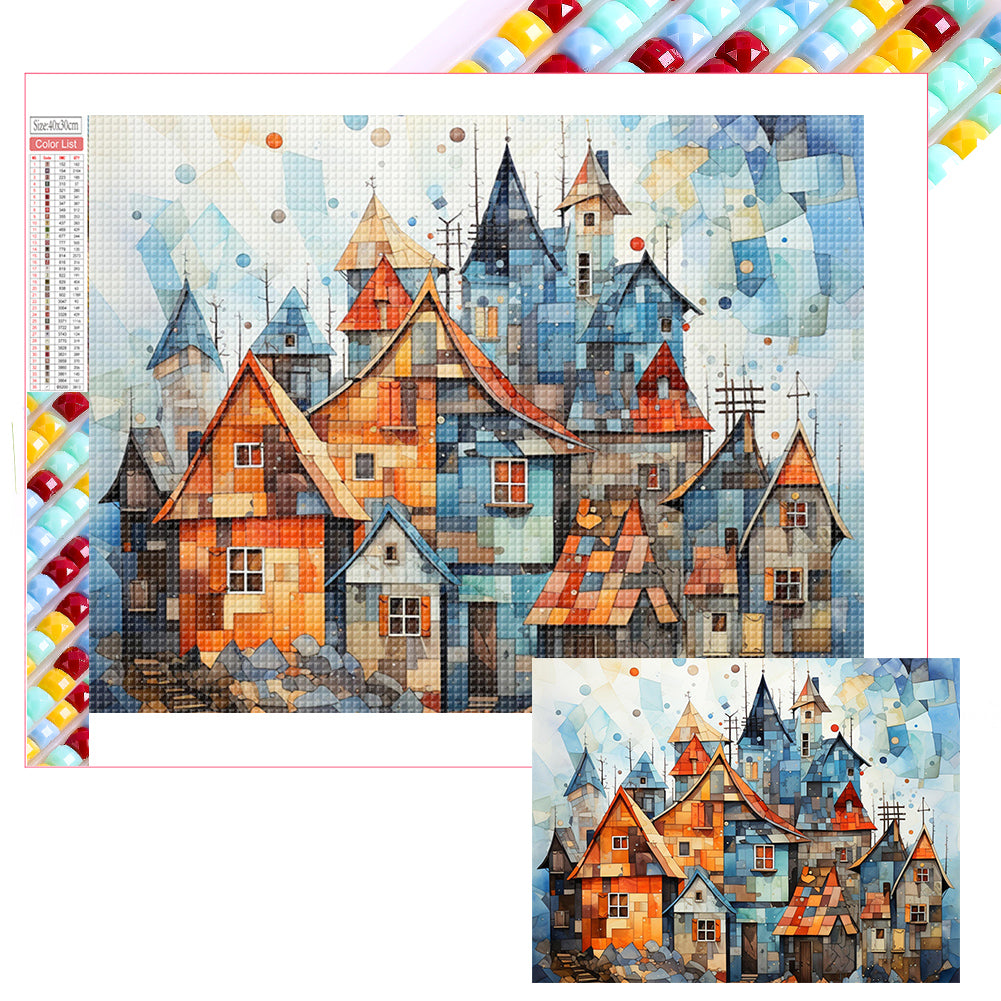 Diamond Painting - Full Square - colorful house (40*30CM)