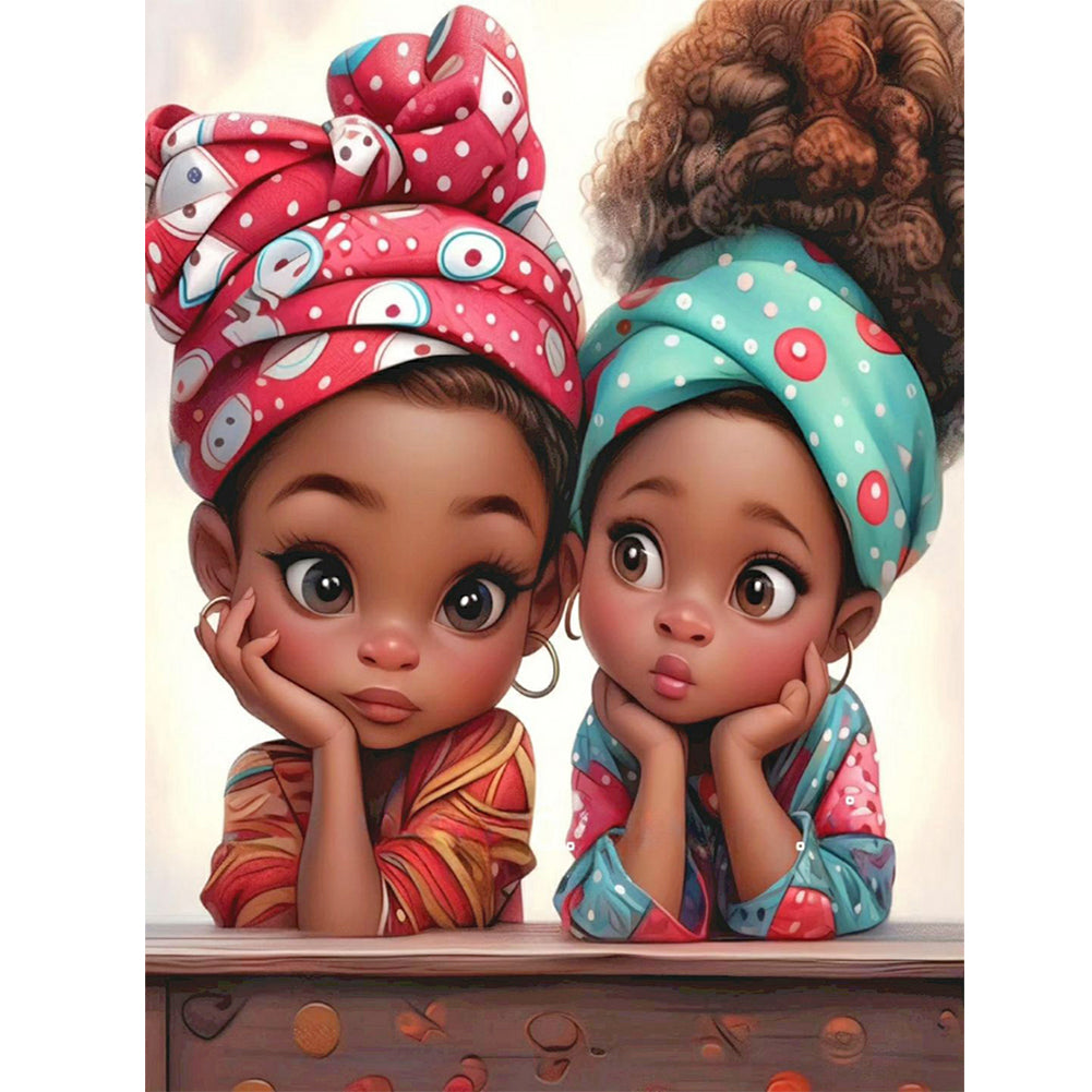 Diamond Painting - Full Round - black sisters (30*40CM)