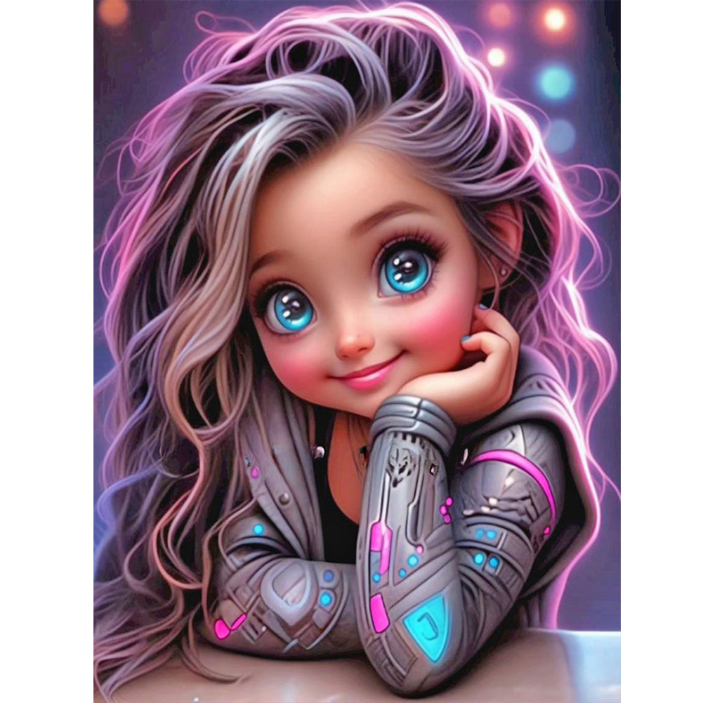 Diamond Painting - Full Round - cool little girl (30*40CM)
