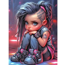 Load image into Gallery viewer, Diamond Painting - Full Round - cool little girl (30*40CM)
