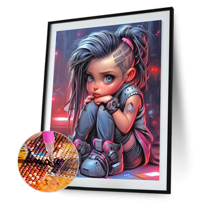 Diamond Painting - Full Round - cool little girl (30*40CM)