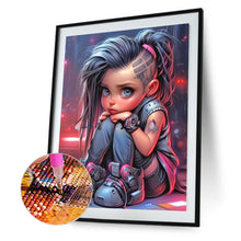 Load image into Gallery viewer, Diamond Painting - Full Round - cool little girl (30*40CM)
