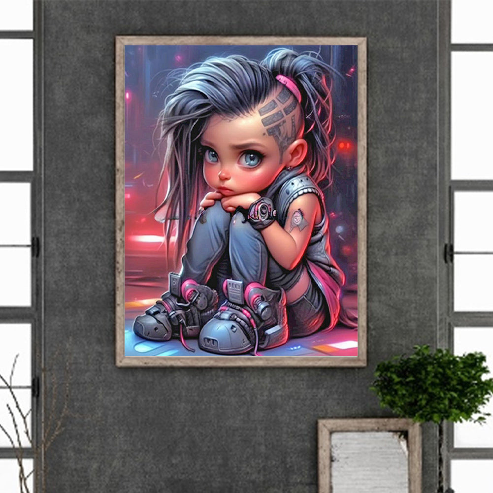 Diamond Painting - Full Round - cool little girl (30*40CM)