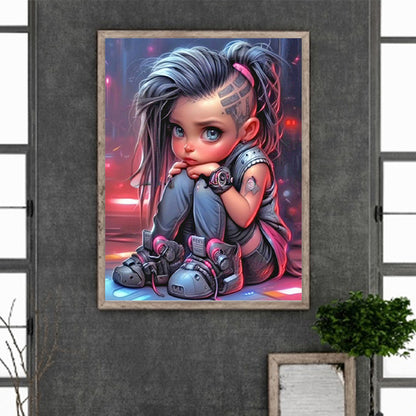 Diamond Painting - Full Round - cool little girl (30*40CM)