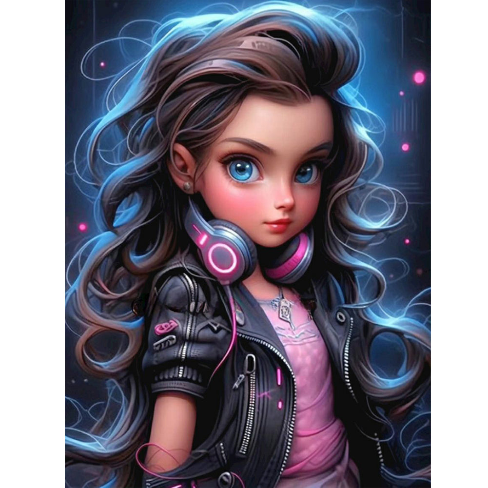 Diamond Painting - Full Round - cool little girl (30*40CM)