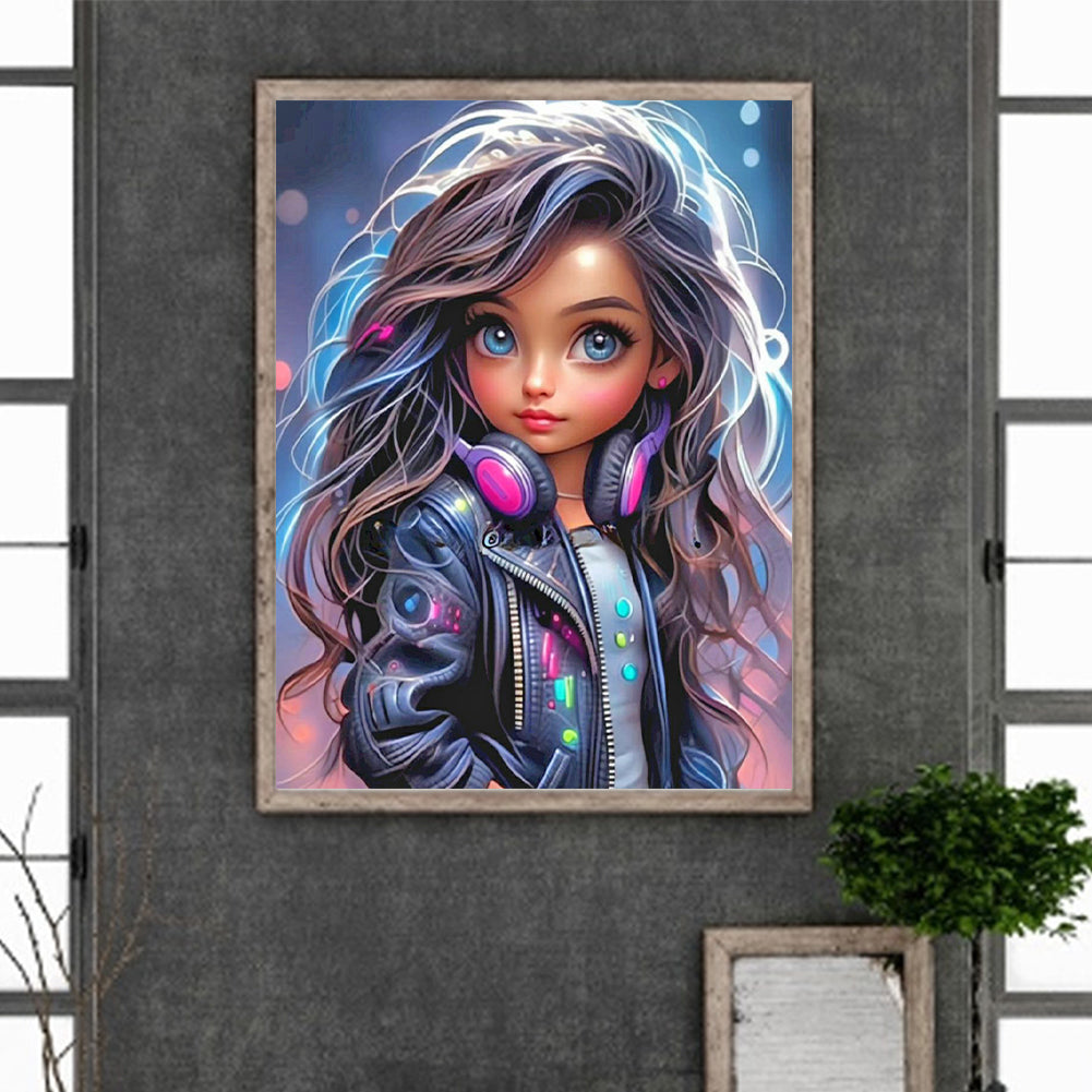 Diamond Painting - Full Round - cool little girl (30*40CM)