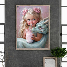 Load image into Gallery viewer, Diamond Painting - Full Round - dragon and little girl (30*40CM)
