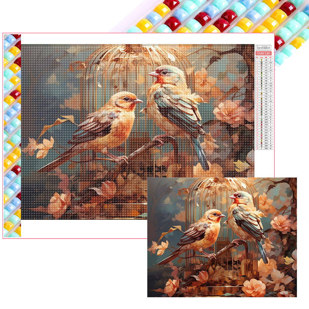 Diamond Painting - Full Square - bird on branch (50*40CM)