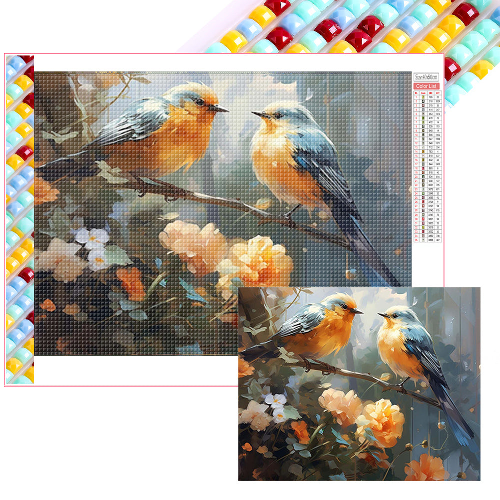 Diamond Painting - Full Square - bird on branch (50*40CM)