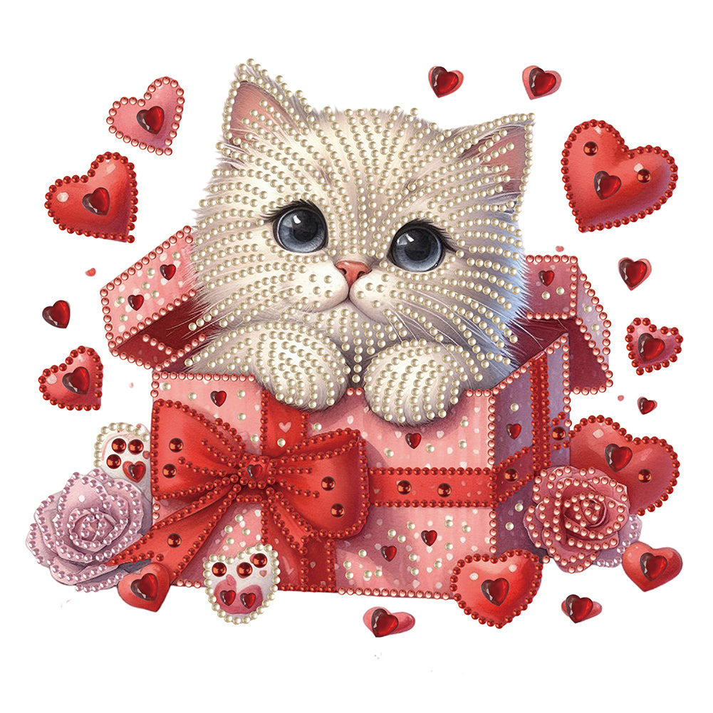 Diamond Painting - Partial Special Shaped - surprised cat (30*30CM)