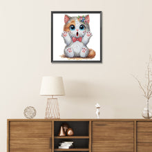 Load image into Gallery viewer, Diamond Painting - Partial Special Shaped - surprised cat (30*30CM)
