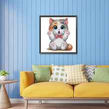 Load image into Gallery viewer, Diamond Painting - Partial Special Shaped - surprised cat (30*30CM)
