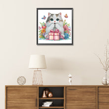 Load image into Gallery viewer, Diamond Painting - Partial Special Shaped - surprised cat (30*30CM)
