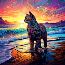 Load image into Gallery viewer, Diamond Painting - Full Round - glass art cat (30*30CM)

