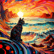 Load image into Gallery viewer, Diamond Painting - Full Round - glass art kitten (30*30CM)
