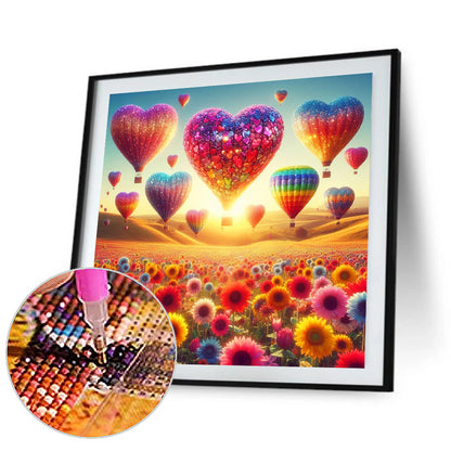 Diamond Painting - Full Round - love hot air balloon (30*30CM)