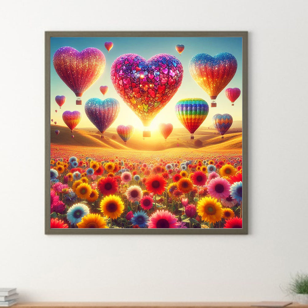 Diamond Painting - Full Round - love hot air balloon (30*30CM)