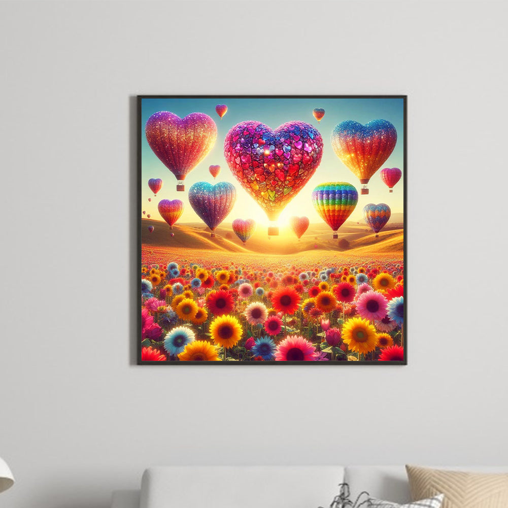 Diamond Painting - Full Round - love hot air balloon (30*30CM)