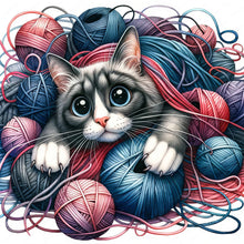 Load image into Gallery viewer, Diamond Painting - Full Round - Hair ball cat (30*30CM)
