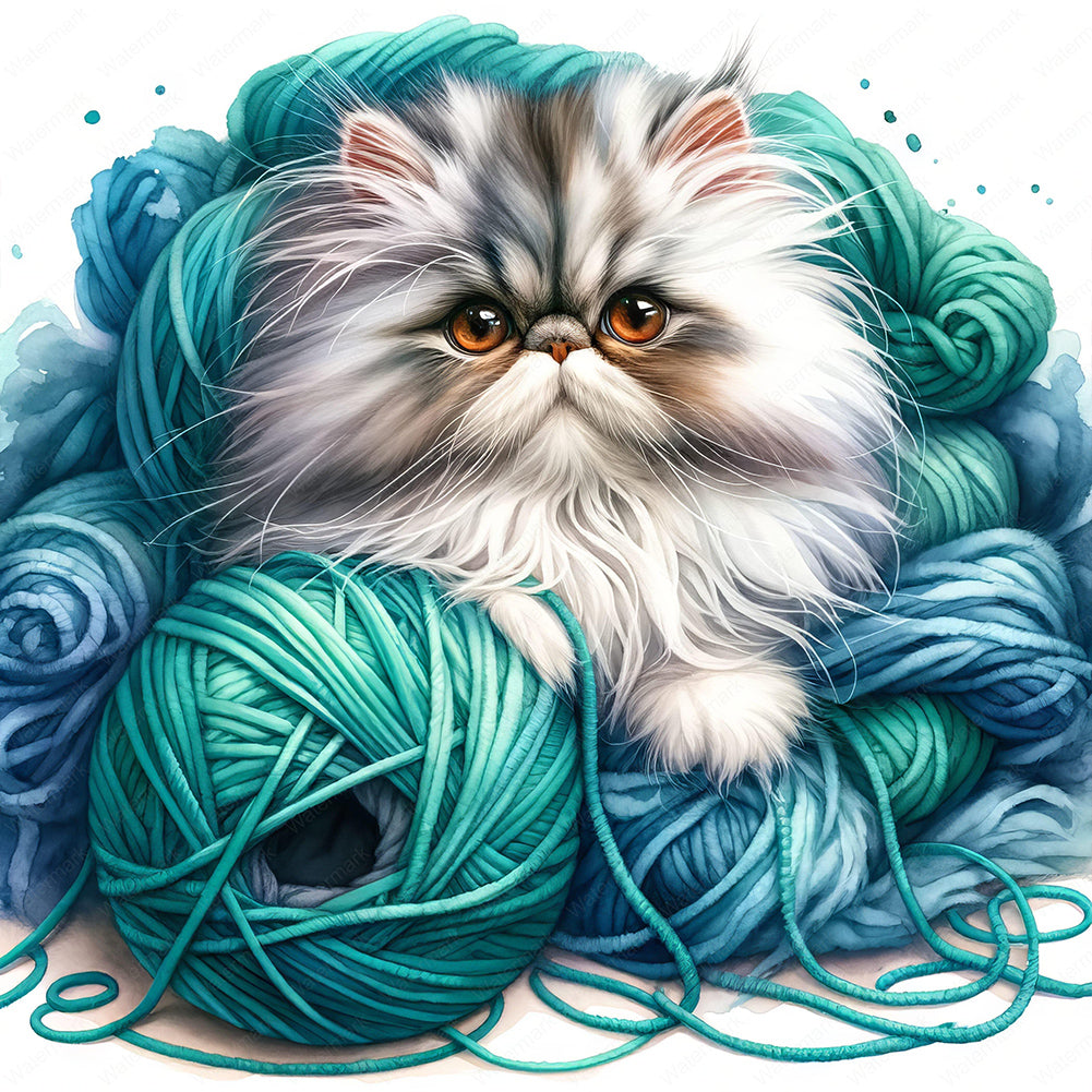 Diamond Painting - Full Round - Hair ball cat (30*30CM)