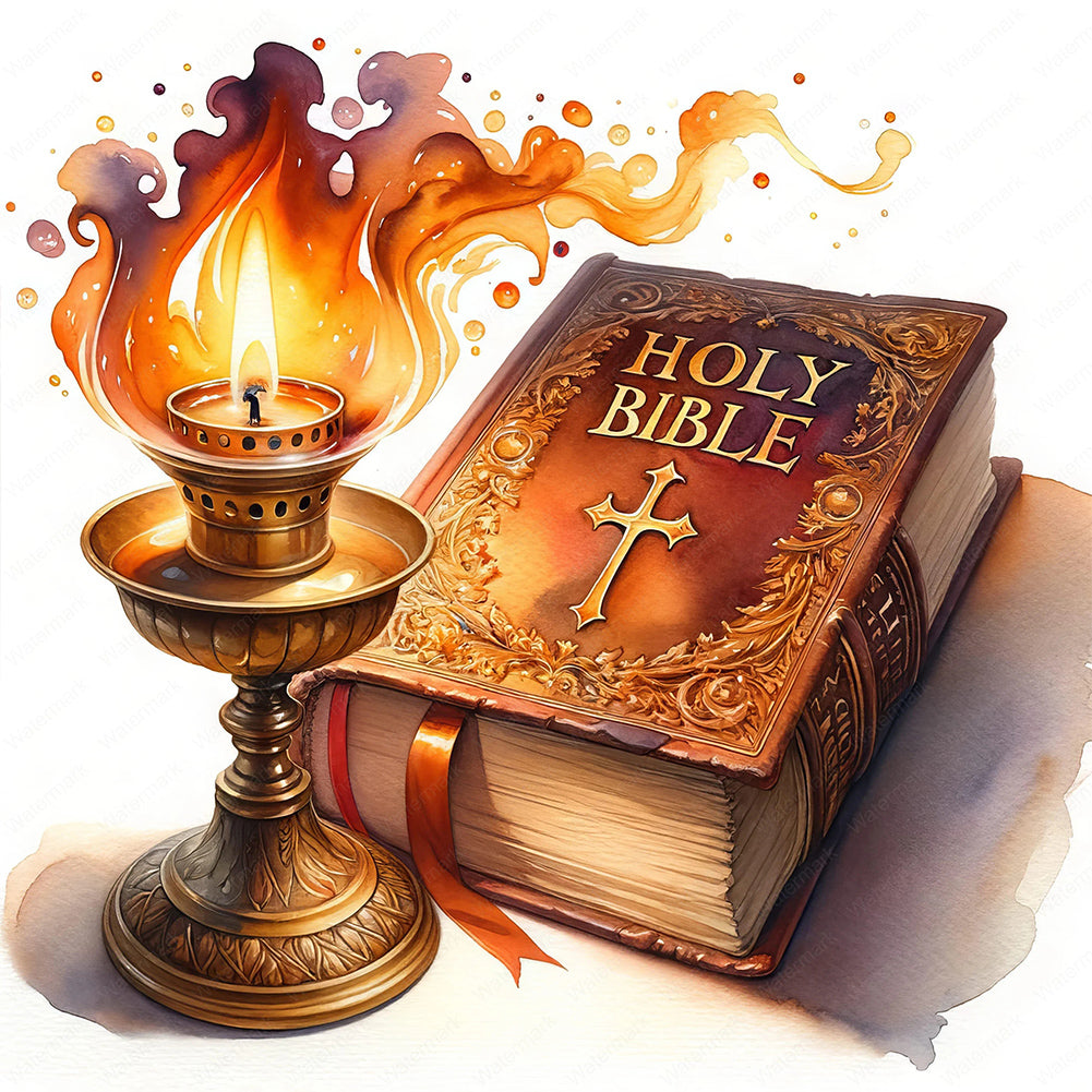 Diamond Painting - Full Round - god bless you bible (30*30CM)