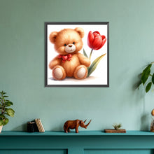 Load image into Gallery viewer, Diamond Painting - Full Round - flower bear (30*30CM)
