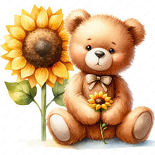 Load image into Gallery viewer, Diamond Painting - Full Round - flower bear (30*30CM)

