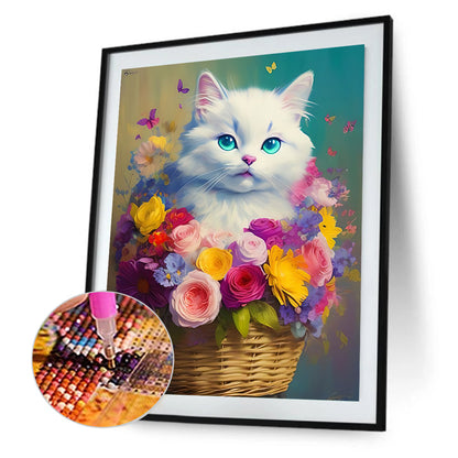 Diamond Painting - Full Round - white cat (40*50CM)