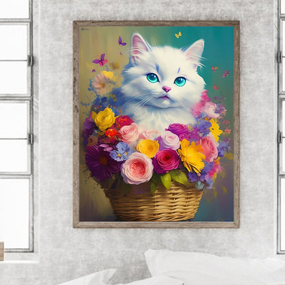 Diamond Painting - Full Round - white cat (40*50CM)