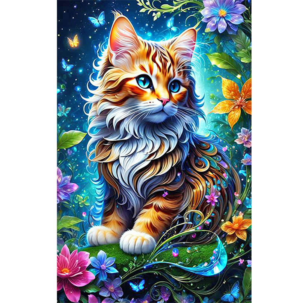 Diamond Painting - Full Round - glowing cat (40*60CM)