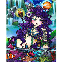 Load image into Gallery viewer, Diamond Painting - Full Round - Purple hair girl (40*50CM)
