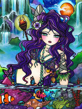 Load image into Gallery viewer, Diamond Painting - Full Round - Purple hair girl (40*50CM)
